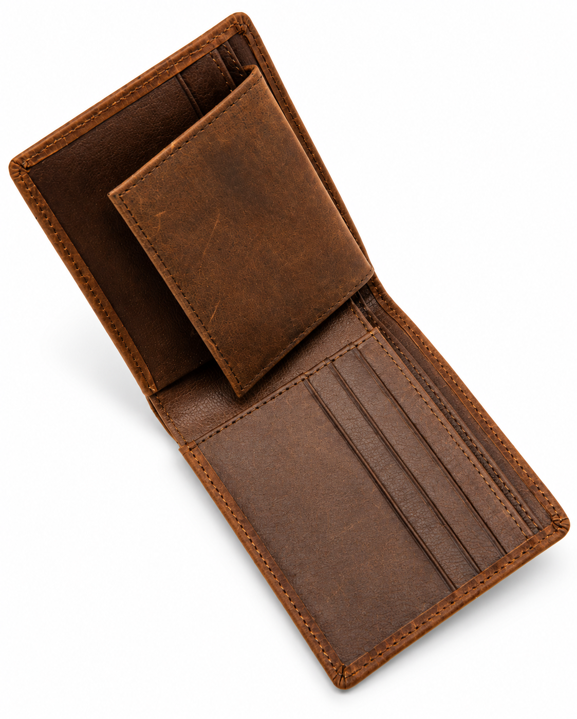 Men's American Flag Slash Bifold Wallet - open interior