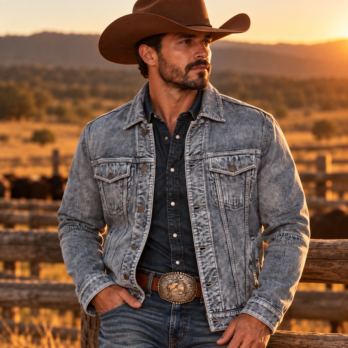 Men's Vintage Wash Trucker Jacket - front view