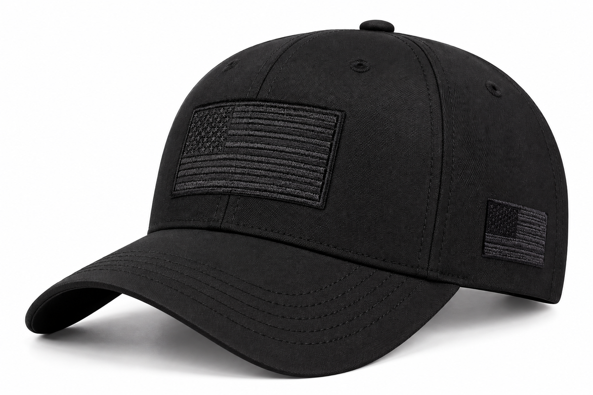 Men's Tactical Flag Patch Cap - black