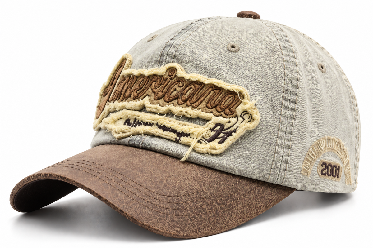 Men's Distressed America Patch Cap - clean