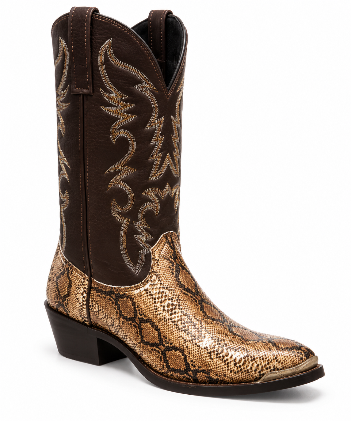 Men's Tall Western Cowboy Boots - Gold Snake