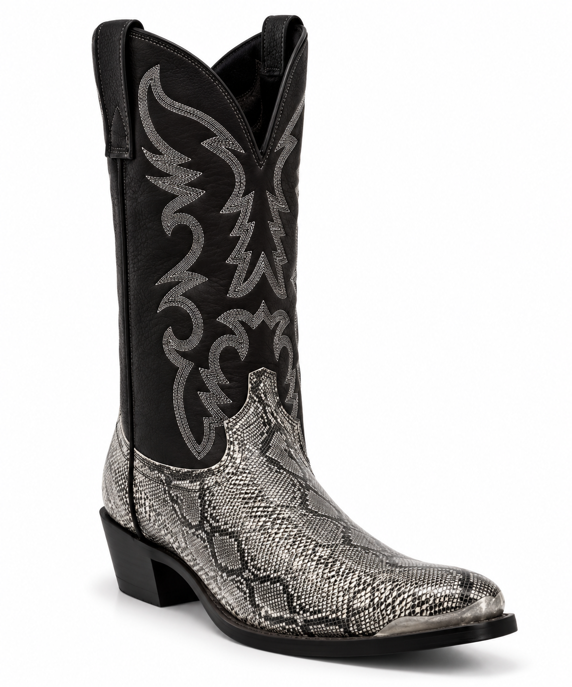 Men's Tall Western Cowboy Boots - Silver Snake