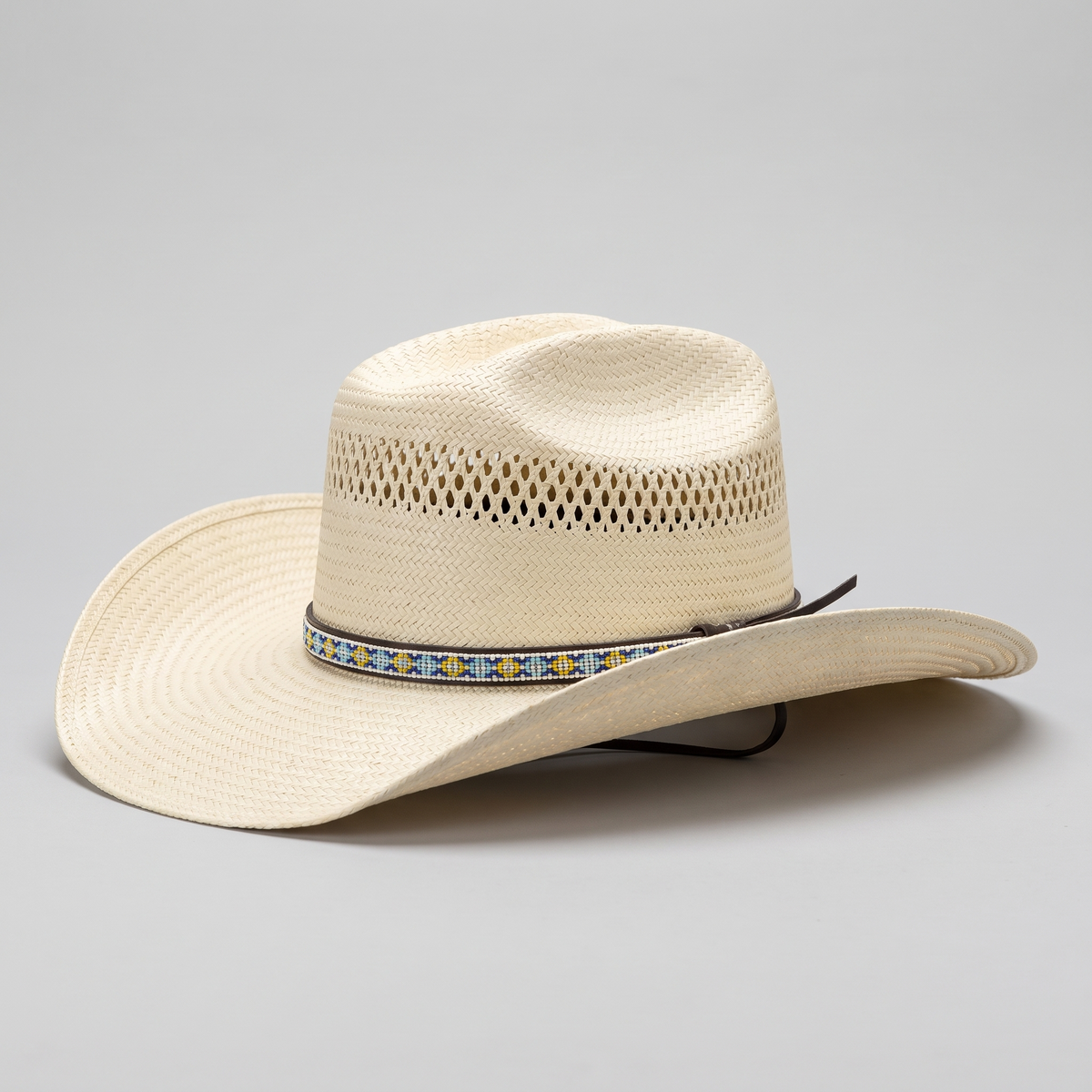 Men's Western Cowboy Hat - natural straw side profile